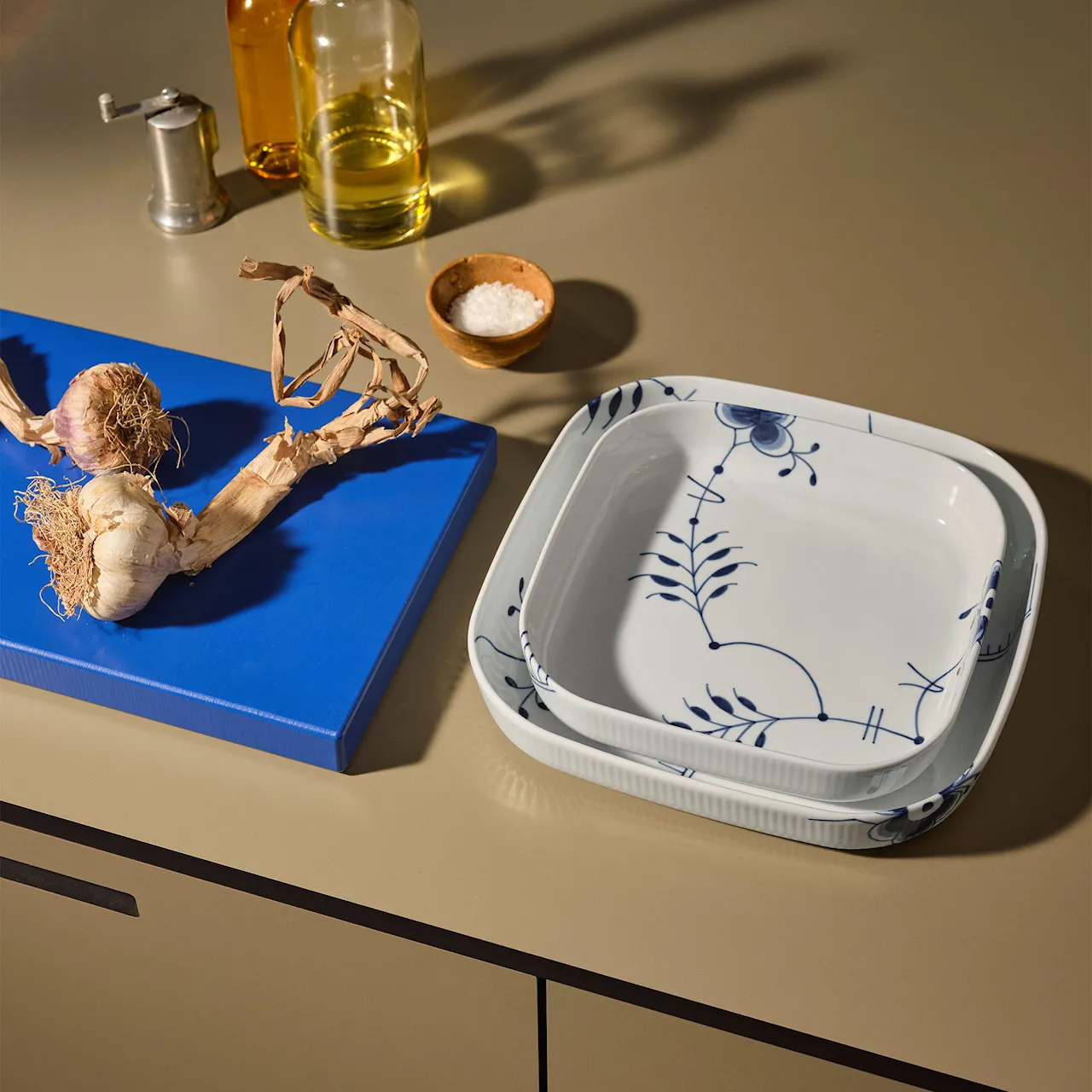 Blue Fluted Mega Square Baking Dish 25 x 25 cm