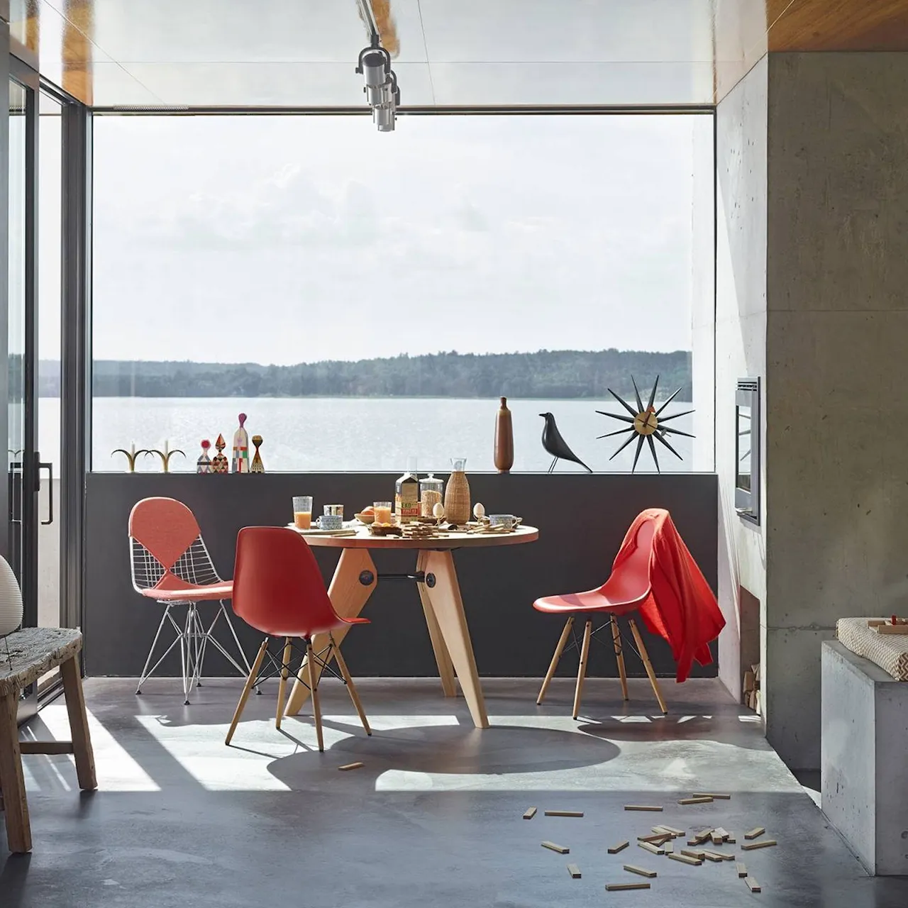 Eames RE Plastic Plastic Chair DSW - 34 Mustard/Dark Maple