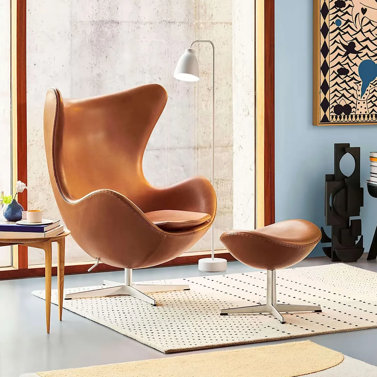 3127 Egg voetenbank Brown Bronze