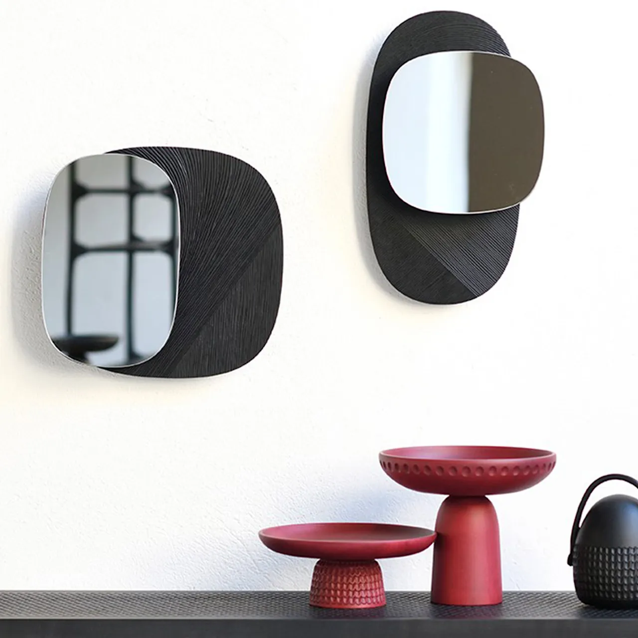 Eclipse Wall Mirror Small Maple - Black